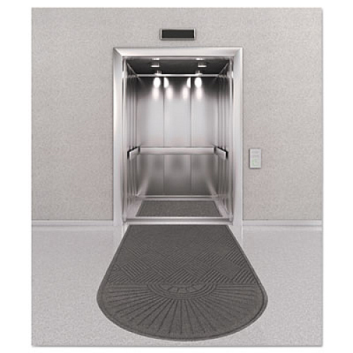 Guardian EcoGuard Diamond Floor Mats, Rectangular with Single Fan, Charcoal Gray Carpeted Surface, 96" x 48" (EGDSF040804)