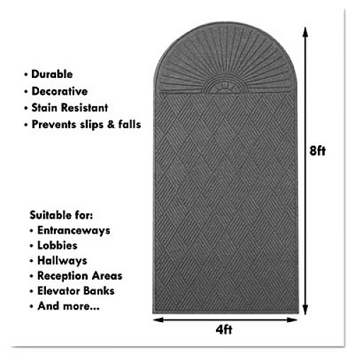 Guardian EcoGuard Diamond Floor Mat, Double Fan, 36 x 96, Charcoal (EGDDF030804)