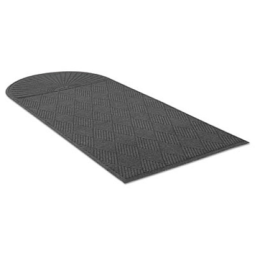 Guardian EcoGuard Diamond Floor Mats, Rectangular with Single Fan, Charcoal Gray Carpeted Surface, 96" x 48" (EGDSF040804)