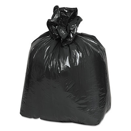 Earthsense Commercial Linear Low Density Recycled Can Liners, 10 gal, 0.85 mil, 24" x 23", Black, 25 Bags/Roll, 20 Rolls/Carton (RNW2410)