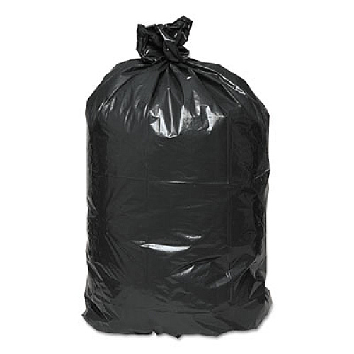 Classic Linear Low-Density Can Liners, 45 gal, 0.63 mil, 40" x 46", Black, 25 Bags/Roll, 10 Rolls/Carton (404616B)