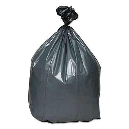 Platinum Plus Can Liners, 33 gal, 1.35 mil, 33" x 40", Gray, 10 Bags/Roll, 10 Rolls/Carton (PLA4070)