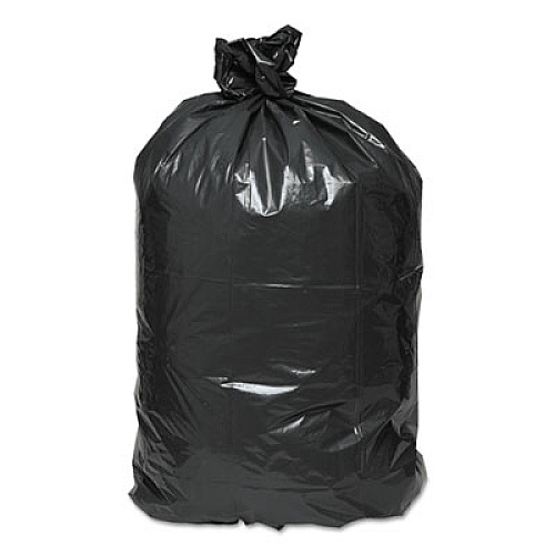 Classic Linear Low-Density Can Liners, 60 Gallon, 0.9 mil, 38" x 58", Black, 10 Bags/Roll, 10 Rolls/Carton (385822G)