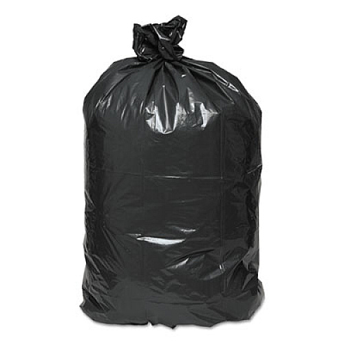 Earthsense Commercial Linear Low Density Recycled Can Liners, 60 gal, 1.25 mil, 38" x 58", Black, 10 Bags/Roll, 10 Rolls/Carton (RNW6050)