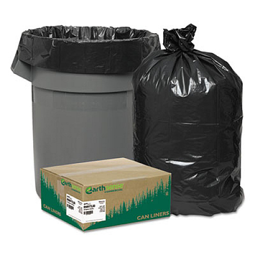 Earthsense Commercial Linear Low Density Large Trash and Yard Bags, Open-Face, 33 gal, 0.9 mil, 32.5" x 40", Black, 80/Carton (RNW1TL80)