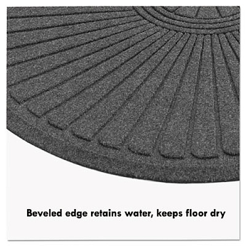 Guardian EcoGuard Diamond Floor Mats, Rectangular with Single Fan, Charcoal Gray Carpeted Surface, 72" x 36" (EGDSF030604)