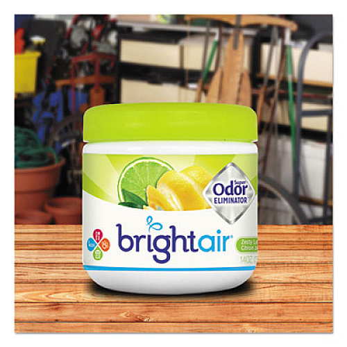 BRIGHT Air Super Odor Eliminator, Zesty Lemon and Lime, 14 oz Jar (900248)