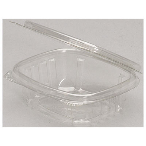 Genpak Hinged-Lid Deli Containers, Clear, 4oz, 3.63 X 4 1/4 X 1 1/4, 100/bag, 4bg/crtn (AD04)