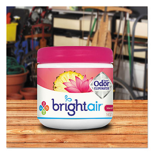 BRIGHT Air Super Odor Eliminator, Island Nectar and Pineapple, Pink, 14 oz Jar (900114EA)