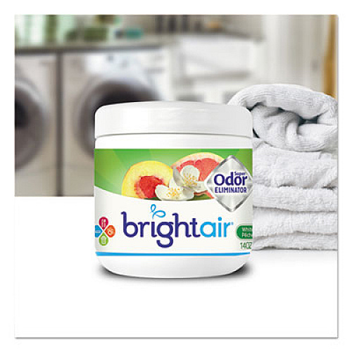 BRIGHT Air Super Odor Eliminator, White Peach and Citrus, 14 oz Jar (900133)
