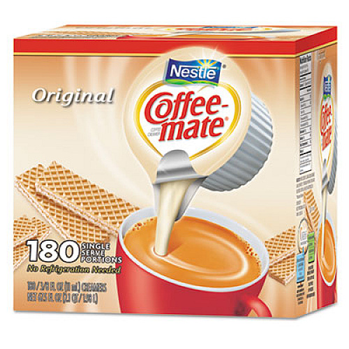 Coffee mate Liquid Coffee Creamer, Original, 0.38 oz Mini Cups, 180/Carton (753032)