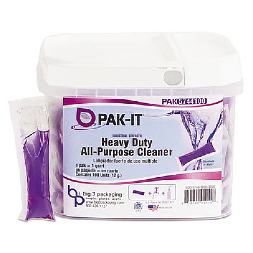 Heavy-Duty All-Purpose Cleaner, Pleasant Scent, 100 PAK-ITs/Tub, 4 Tubs/CT (5744203400CT)