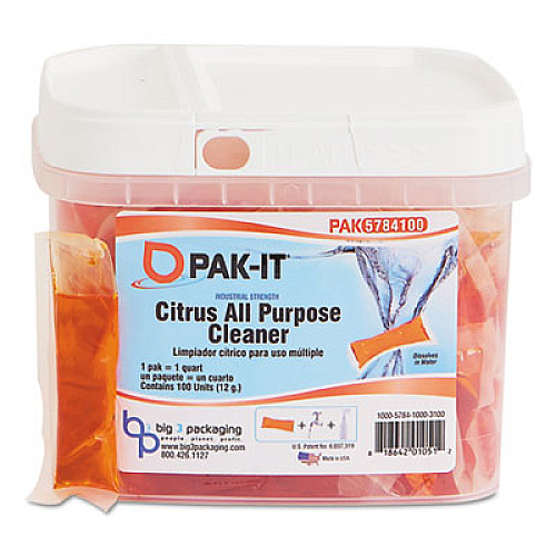 Citrus All-Purpose Cleaner, Citrus Scent, 100 PAK-ITs/Tub, 4 Tubs/Carton (5784203400CT)