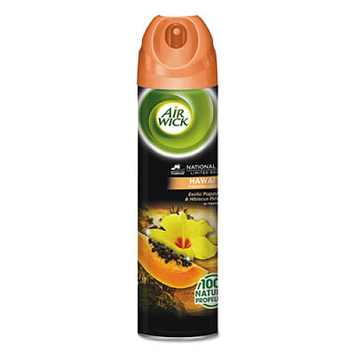 Air Wick Aerosol Air Freshener, Hawaii Exotic Papaya/Hibiscus Flower, 8 oz Aerosol Spray, 12/Carton (85257)