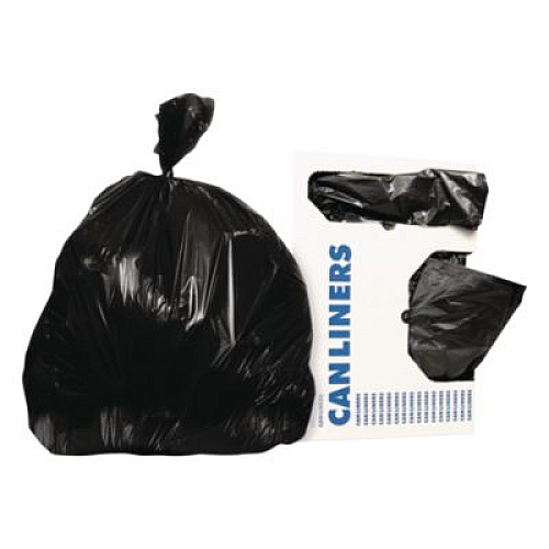 Linear Low Density Can Liners with AccuFit Sizing, 23 gal, 0.9 mil, 28" x 45", Black, 25 Bags/Roll, 8 Rolls/Carton (H5645TKR01)