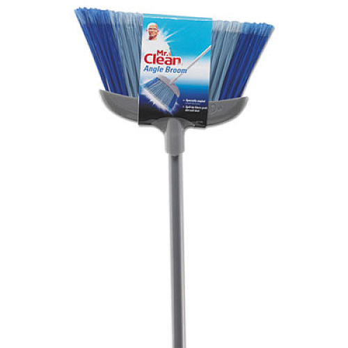 Mr. Clean Deluxe Angle Broom, 55.38" Handle, White (441380)