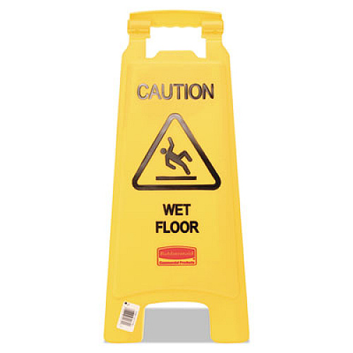 Rubbermaid Commercial "Caution Wet Floor" Sign, 11 x 12 x 25, Yellow (611277YW)