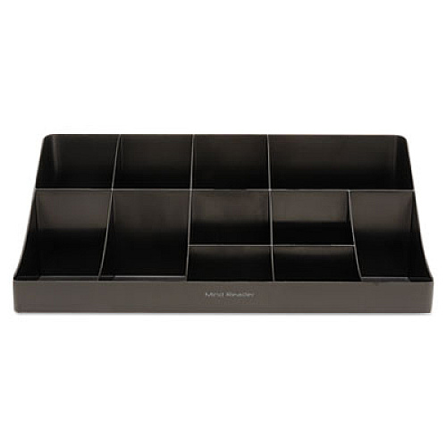Mind Reader 11-Compartment Coffee Condiment Organizer, 18.25 x 6.63 x 9.78, Black (COMORGBLK)