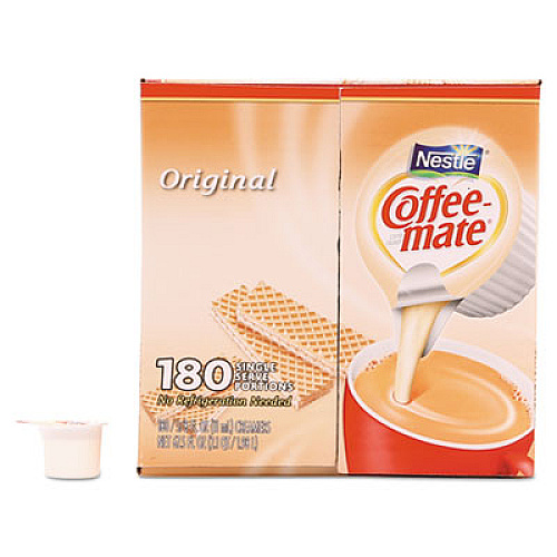 Coffee mate Liquid Coffee Creamer, Original, 0.38 oz Mini Cups, 180/Carton (753032)