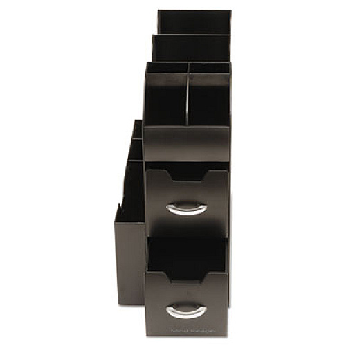 Mind Reader Coffee Condiment Caddy Organizer, 10 Compartments, 5.4 x 11 x 12.6, Black (CAD01BLK)