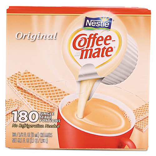 Coffee mate Liquid Coffee Creamer, Original, 0.38 oz Mini Cups, 180/Carton (753032)