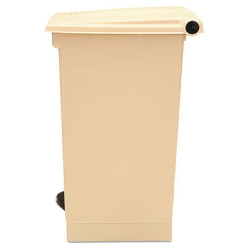 Rubbermaid Commercial Indoor Utility Step-On Waste Container, 12 gal, Plastic, Beige (6144BEI)