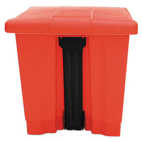 Rubbermaid Commercial Indoor Utility Step-On Waste Container, 8 gal, Plastic, Red (6143RED)