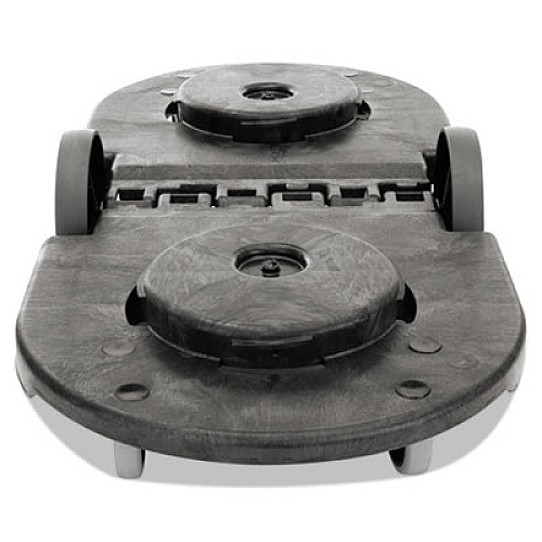 Rubbermaid Commercial BRUTE Tandem Dolly, Two-Container, 300 lb Capacity, 20.25w x 45d x 8h, Black (264600BLA)