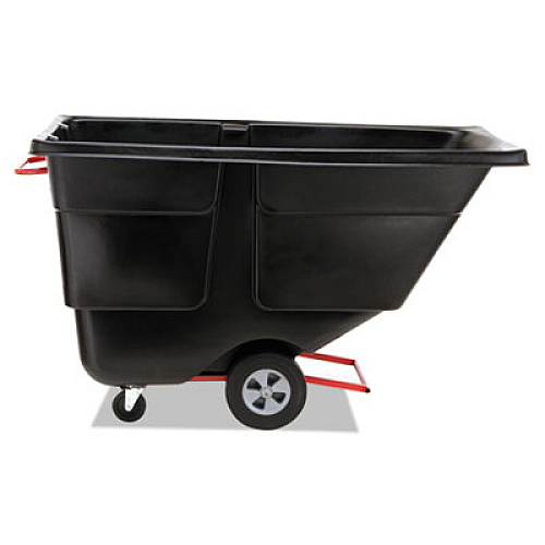 Rubbermaid Commercial 1 cu yd BRUTE Rotomolded Tilt Truck, 850 lb Capacity, Black (1314BLA)