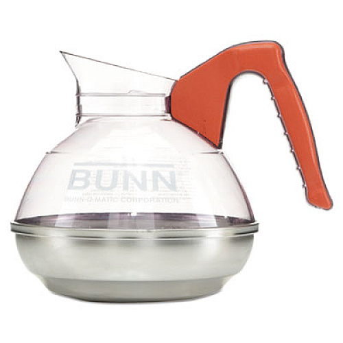 BUNN Easy Pour Decanter, 64 oz, Orange Handle (6101)