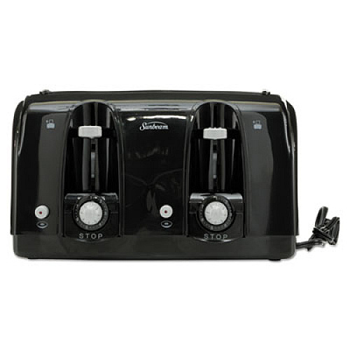 Sunbeam Extra Wide Slot Toaster, 4-Slice, 11 3/4 x 13 3/8 x 8 1/4, Black (39111)