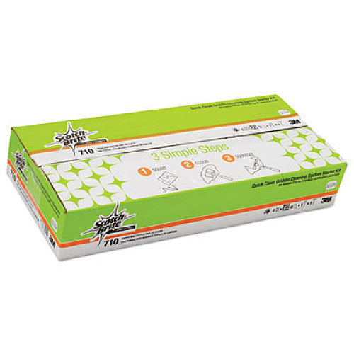 Scotch-Brite PROFESSIONAL Quick Clean Griddle Cleaning System Starter Kit, 4 x 5.24, Orange (85793)