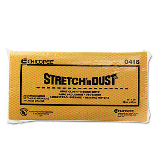 Chix Stretch 'n Dust Cloths, 23.25 x 24, Orange/Yellow, 20/Bag, 5 Bags/Carton (0416)