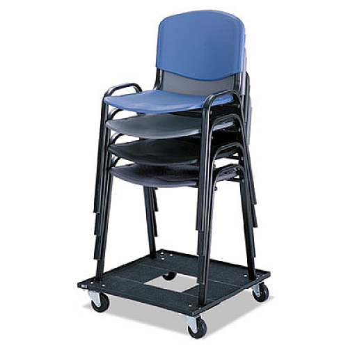 Safco Stacking Chair Cart, 23.13w x 23.13d x 4.5h, Black (4188)
