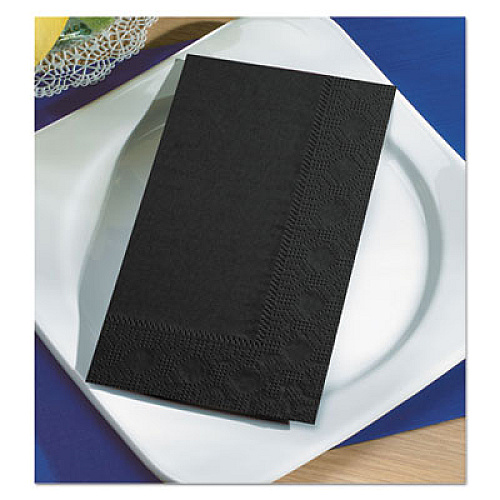 Hoffmaster Dinner Napkins, 2-Ply, 15 x 17, Black, 1,000/Carton (180513)