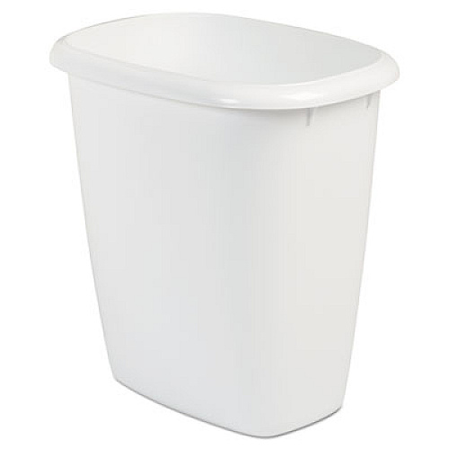 Rubbermaid Open-Top Wastebasket, 14.4 qt, Plastic, White, 6/Carton (2958WHICT)
