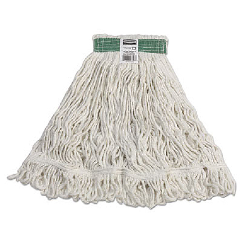 Rubbermaid Commercial Super Stitch Rayon Mop Heads, White, Medium, 6/Carton (D412)