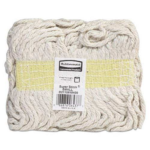 Rubbermaid Commercial Super Stitch Blend Mop, Cotton/Synthetic, Small, White, 6/Carton (D211WHI)