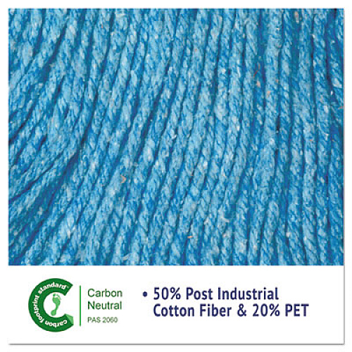 Boardwalk Super Loop Wet Mop Head, Cotton/Synthetic Fiber, 5" Headband, Medium Size, Blue, 12/Carton (502BLCT)