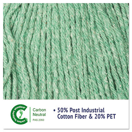 Boardwalk Super Loop Wet Mop Head, Cotton/Synthetic Fiber, 5" Headband, Medium Size, Green, 12/Carton (502GNCT)