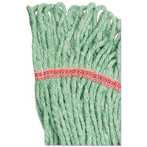 Boardwalk Super Loop Wet Mop Head, Cotton/Synthetic Fiber, 5" Headband, Large Size, Green, 12/Carton (503GNCT)