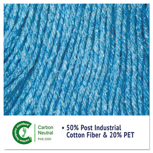 Boardwalk Super Loop Wet Mop Head, Cotton/Synthetic Fiber, 5" Headband, Large Size, Blue, 12/Carton (503BLCT)