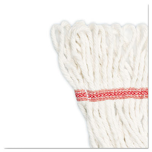 Boardwalk Super Loop Wet Mop Head, Cotton/Synthetic Fiber, 5" Headband, Large Size, White, 12/Carton (503WHCT)