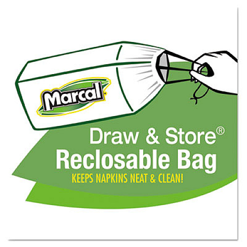 Marcal 100% Recycled Luncheon Napkins, 1-Ply, 11.4 x 12.5, White, 400/Pack (6506PK)