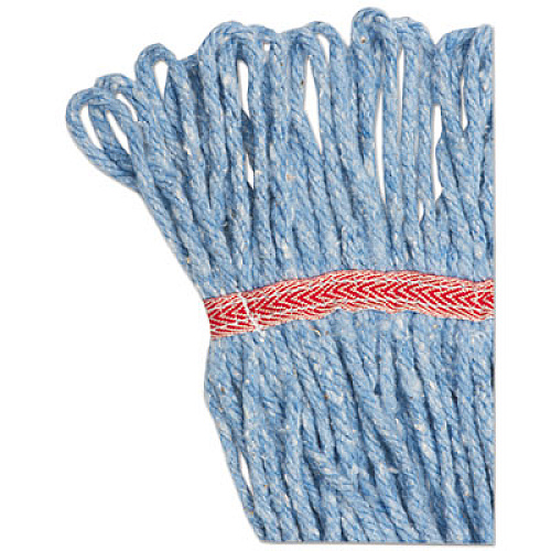 Boardwalk Super Loop Wet Mop Head, Cotton/Synthetic Fiber, 5" Headband, Large Size, Blue, 12/Carton (503BLCT)