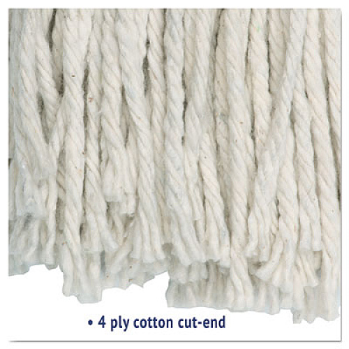 Boardwalk Cut-End Wet Mop Head, Cotton, #16, White, 12/Carton (2016CCT)