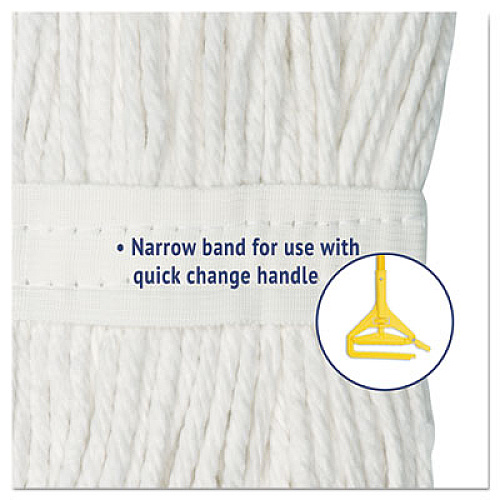 Boardwalk Cut-End Wet Mop Head, Rayon, #20, White, 12/Carton (2020RCT)