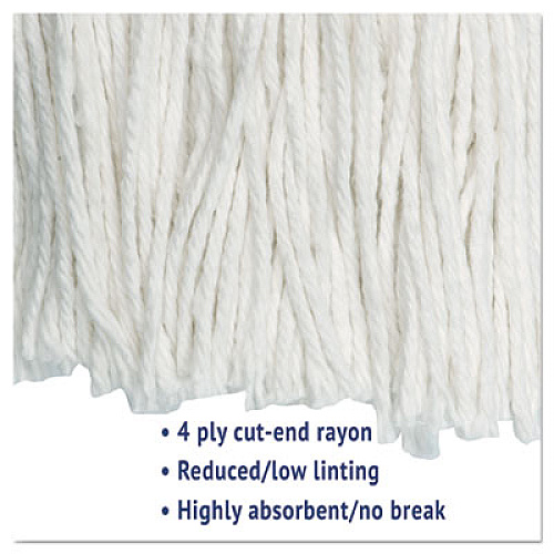 Boardwalk Cut-End Wet Mop Head, Rayon, #20, White, 12/Carton (2020RCT)