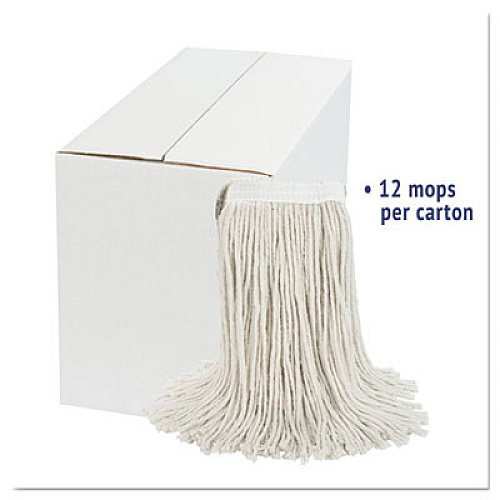 Boardwalk Cut-End Wet Mop Head, Cotton, White, #20, 12/Carton (2020CCT)