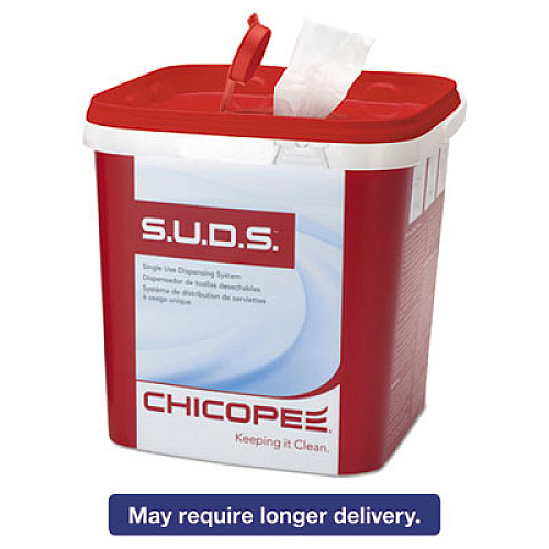 Chicopee S.U.D.S. SINGLE USE DISPENSING SYSTEM TOWELS FOR QUAT, 10 X 12, 110/ROLL, 6 ROLLS AND 1 DISPENSER/CARTON (0721)